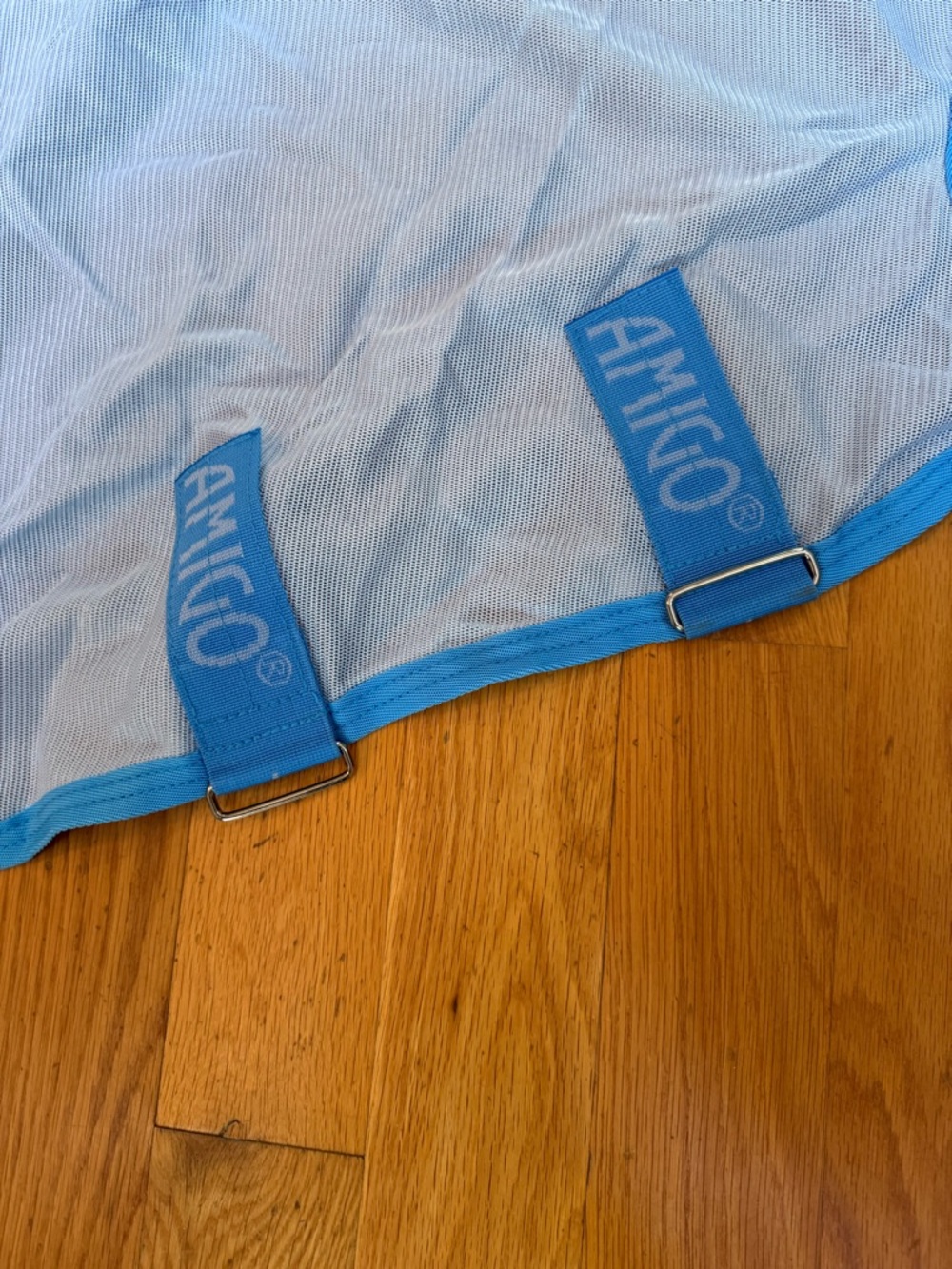 Amigo Light Blue Mesh Horse Fly NECK COVER w/ Bright light Blue Trim never used